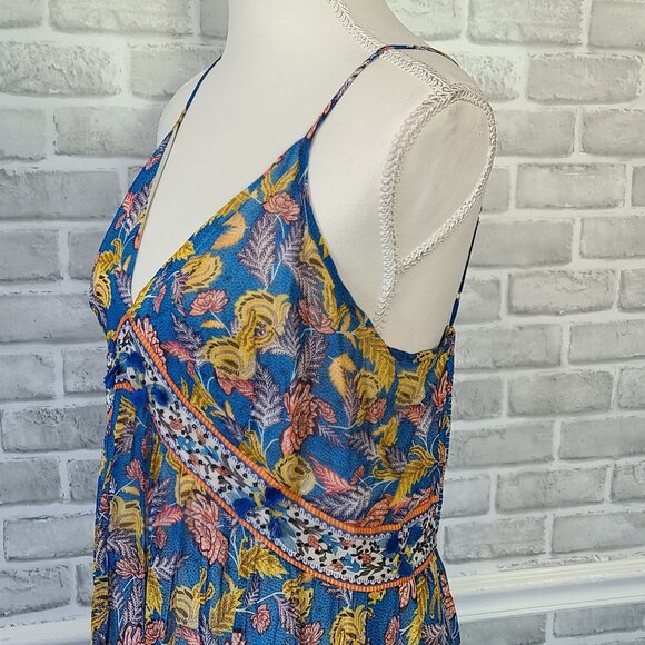 Anthropologie Verb Pallavi Singhee Vineyard Tiered Maxi Dress 10 Boho Beach - Picture 9 of 10